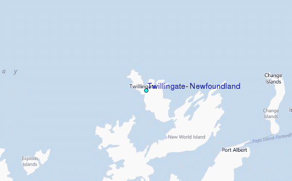 Twillingate, Newfoundland Tide Station Location Map