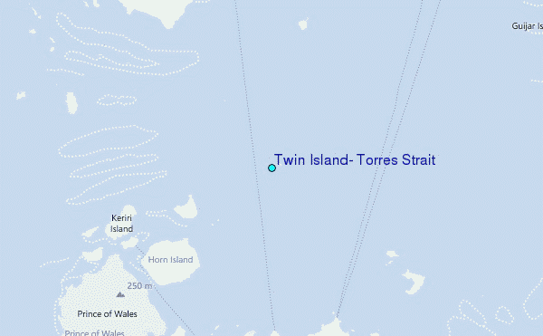 Twin Island, Torres Strait Tide Station Location Map