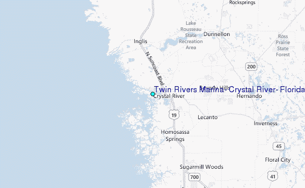 Twin Rivers Marina, Crystal River, Florida Tide Station Location Map