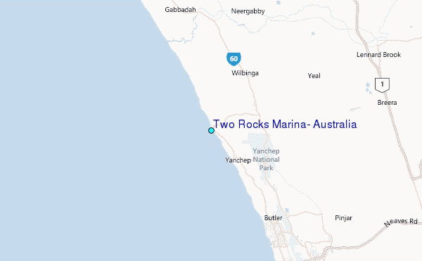 Two Rocks Marina, Australia Tide Station Location Map