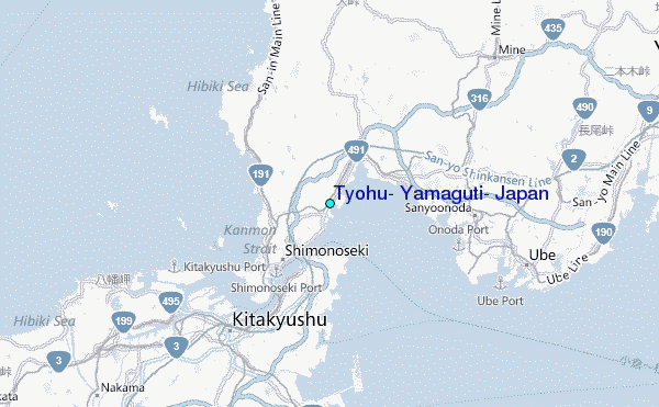 Tyohu, Yamaguti, Japan Tide Station Location Map