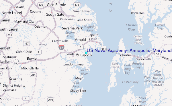 US Naval Academy, Annapolis, Maryland Tide Station Location Map