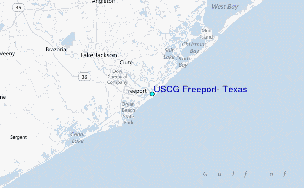 USCG Freeport, Texas Tide Station Location Map