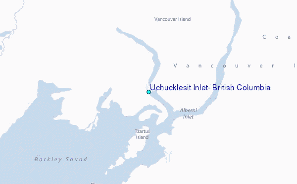 Uchucklesit Inlet, British Columbia Tide Station Location Map