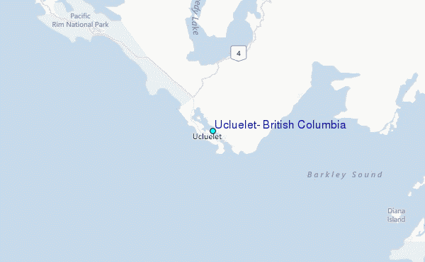 Ucluelet, British Columbia Tide Station Location Map