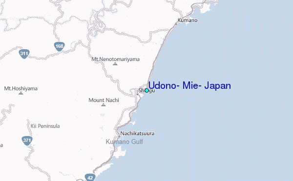 Udono, Mie, Japan Tide Station Location Map