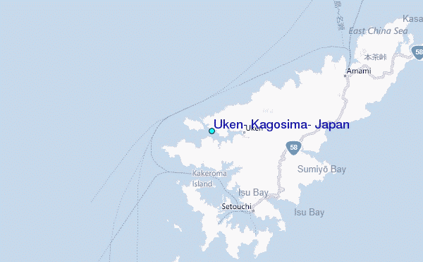 Uken, Kagosima, Japan Tide Station Location Map