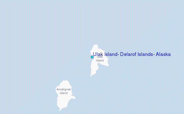 Ulak Island, Delarof Islands, Alaska Tide Station Location Map