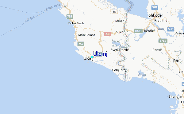Ulcinj Tide Station Location Map