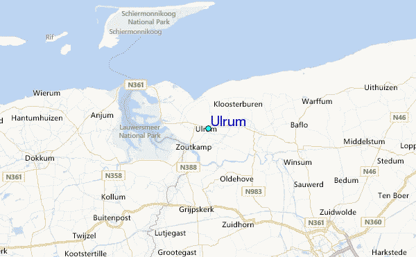 Ulrum Tide Station Location Map