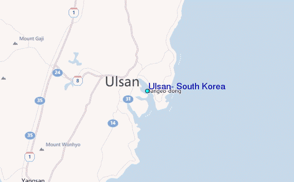 Ulsan, South Korea Tide Station Location Map