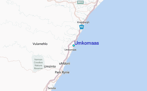 Umkomaas Tide Station Location Map