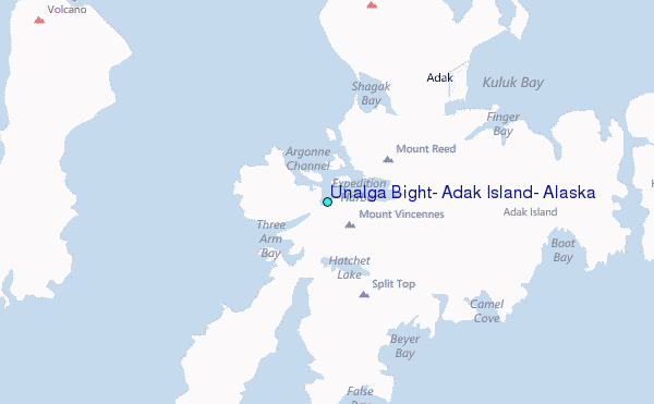 Unalga Bight, Adak Island, Alaska Tide Station Location Map
