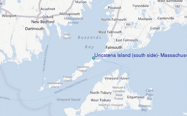 Uncatena Island (south side), Massachusetts Tide Station Location Map