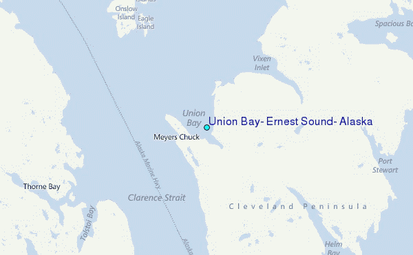 Union Bay, Ernest Sound, Alaska Tide Station Location Map