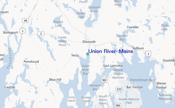 Union River, Maine Tide Station Location Map