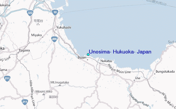 Unosima, Hukuoka, Japan Tide Station Location Map