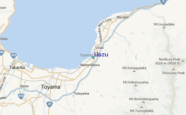 Uozu Tide Station Location Map