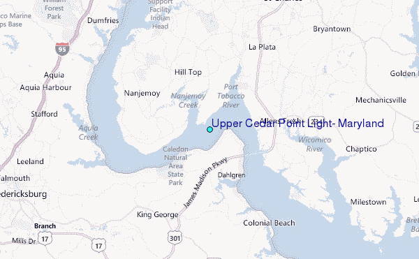 Upper Cedar Point Light, Maryland Tide Station Location Map