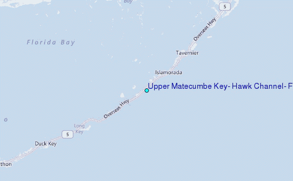 Upper Matecumbe Key, Hawk Channel, Florida Tide Station Location Map