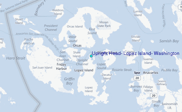 Upright Head, Lopez Island, Washington Tide Station Location Map