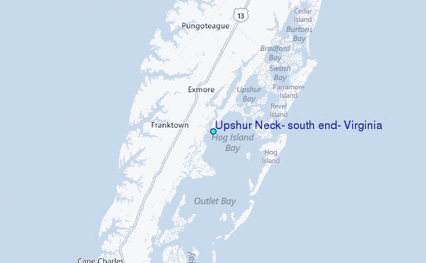 Upshur Neck, south end, Virginia Tide Station Location Map