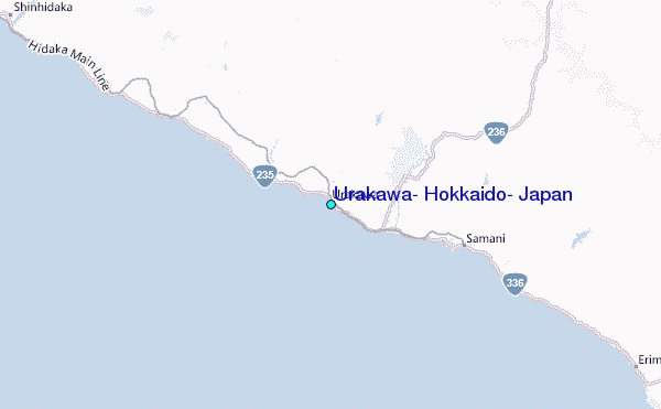 Urakawa, Hokkaido, Japan Tide Station Location Map