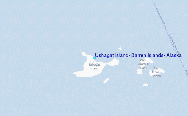 Ushagat Island, Barren Islands, Alaska Tide Station Location Map