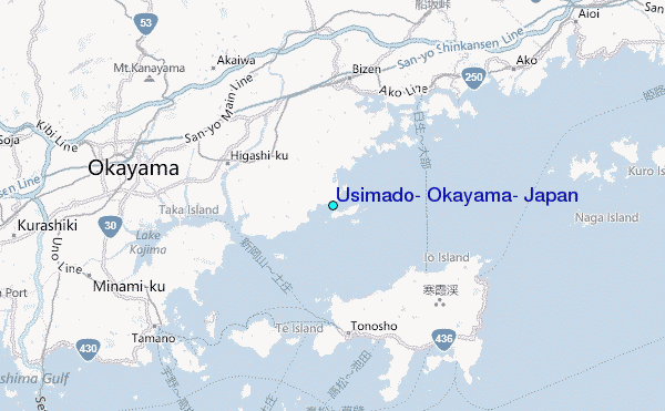 Usimado, Okayama, Japan Tide Station Location Map
