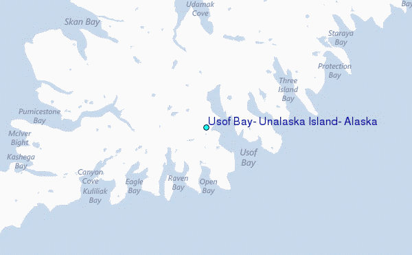 Usof Bay, Unalaska Island, Alaska Tide Station Location Map