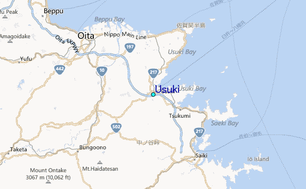 Usuki Tide Station Location Map
