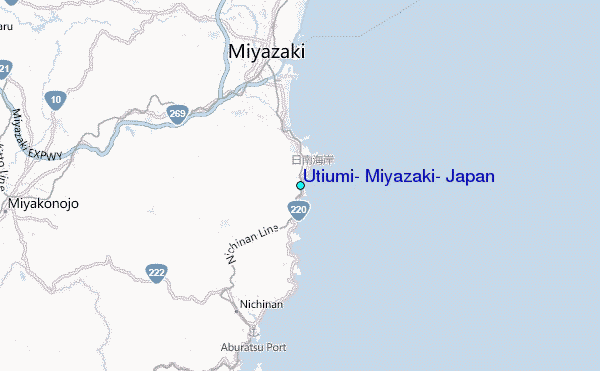 Utiumi, Miyazaki, Japan Tide Station Location Map
