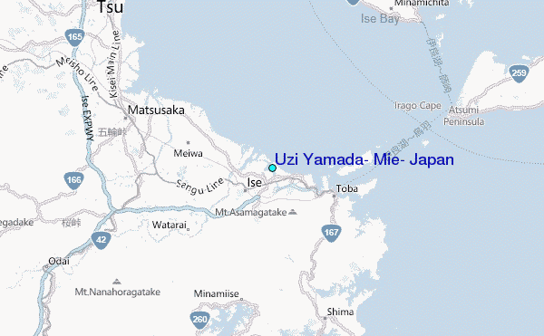 Uzi Yamada, Mie, Japan Tide Station Location Map