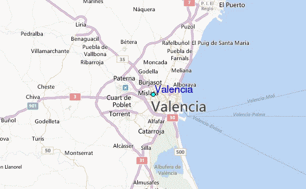 Valencia Tide Station Location Map
