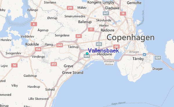 Vallensbaek Tide Station Location Map