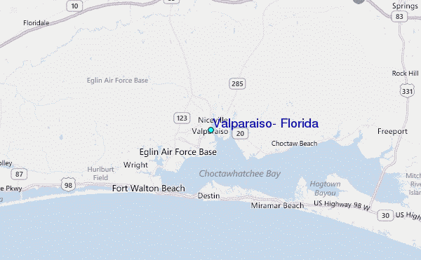 Valparaiso, Florida Tide Station Location Map