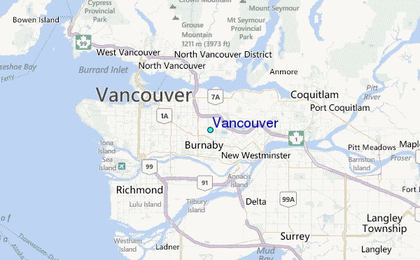 Vancouver Tide Station Location Map