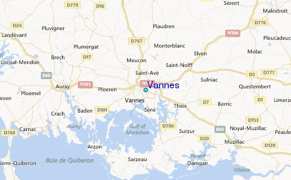Vannes Tide Station Location Map