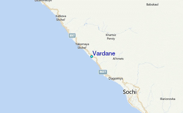 Vardane Tide Station Location Map