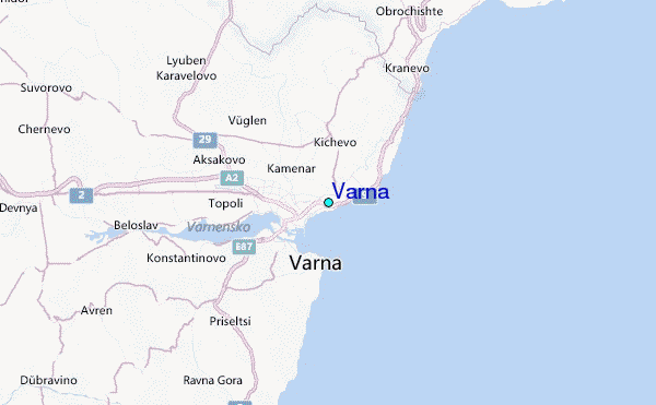 Varna Tide Station Location Map