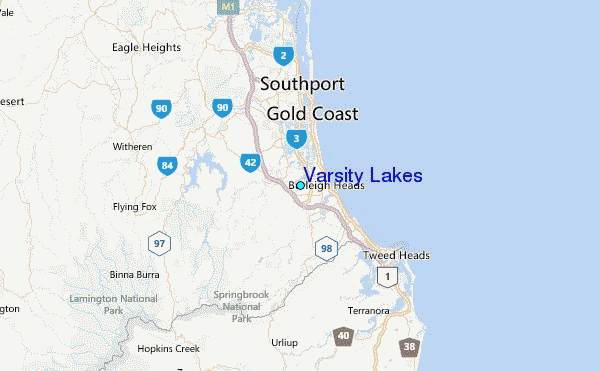 Varsity Lakes Tide Station Location Map
