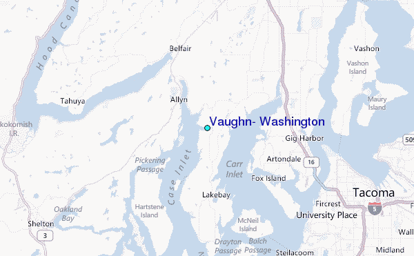 Vaughn, Washington Tide Station Location Map