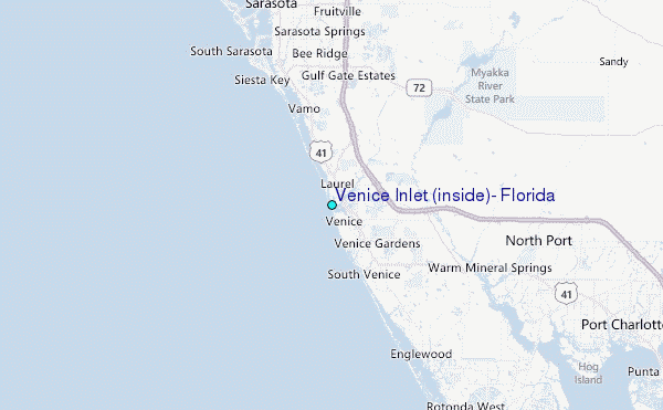 Venice Inlet (inside), Florida Tide Station Location Map