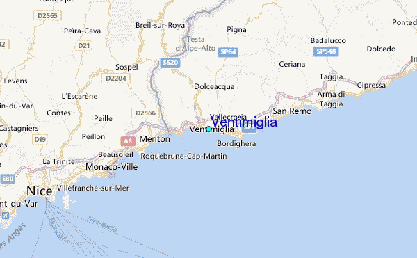Ventimiglia Tide Station Location Map
