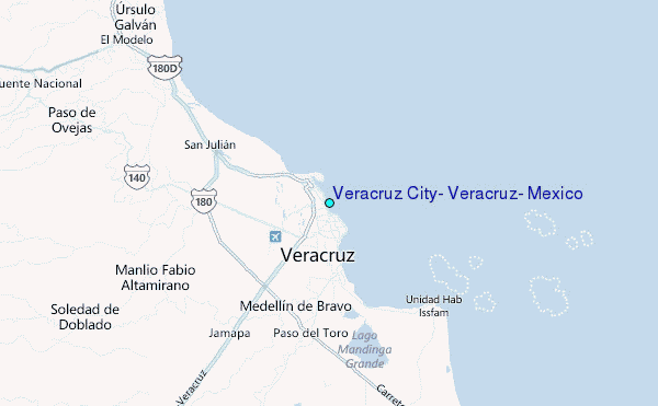 Veracruz City, Veracruz, Mexico Tide Station Location Map