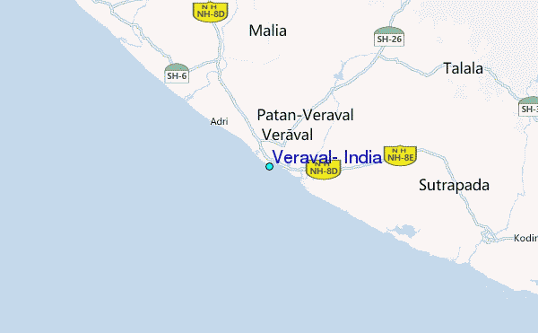 Veraval, India Tide Station Location Map
