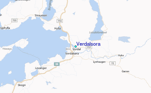 Verdalsora Tide Station Location Map