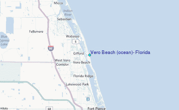 Vero Beach (ocean), Florida Tide Station Location Map