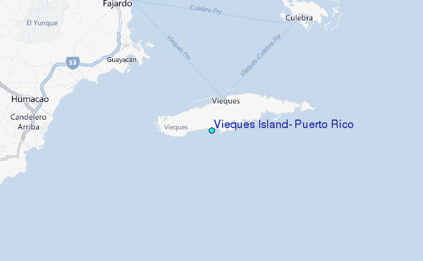 Vieques Island, Puerto Rico Tide Station Location Map