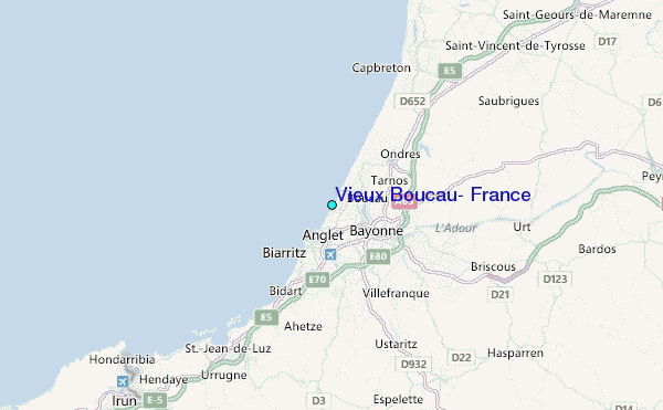 Vieux Boucau, France Tide Station Location Map